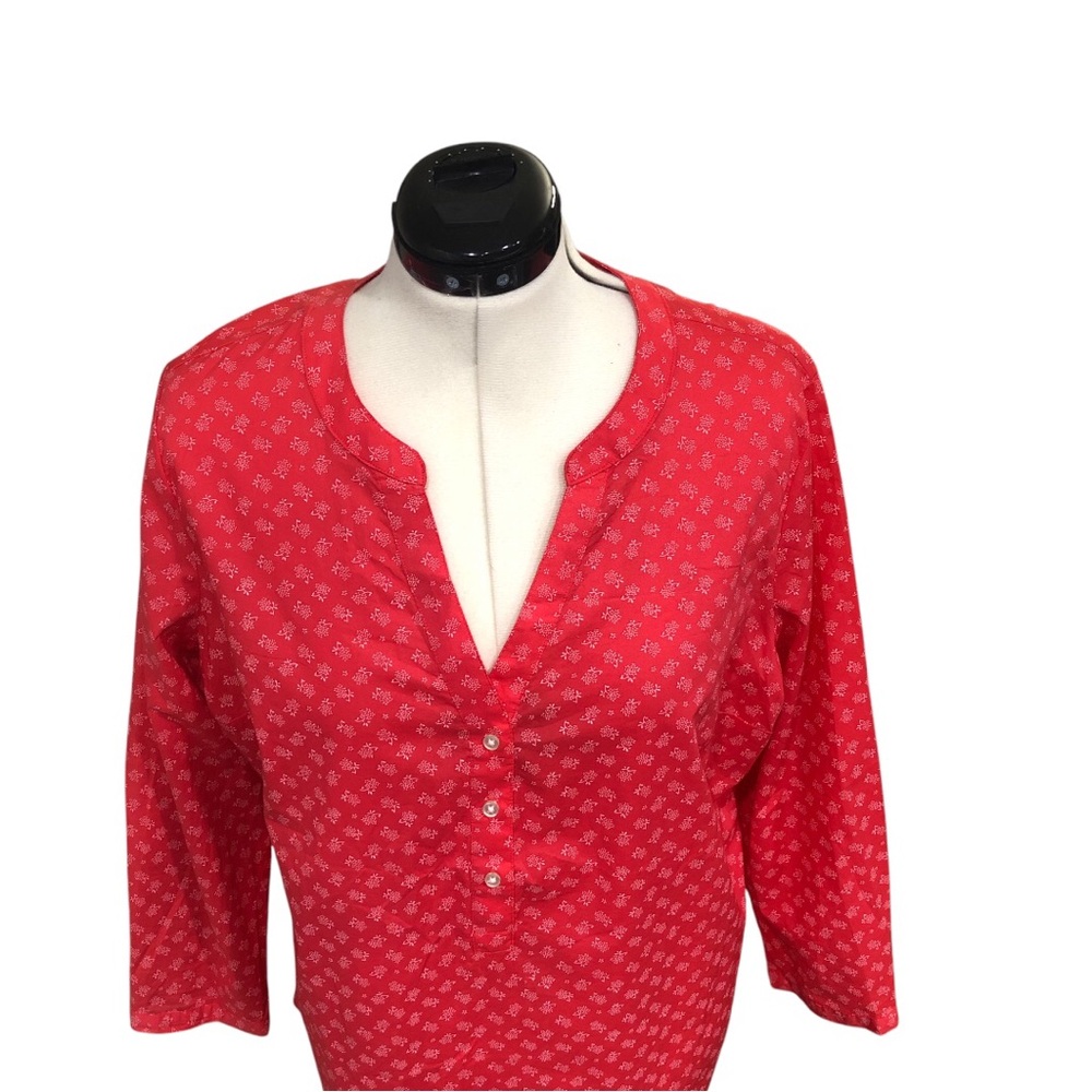 Red Patterned Blouse - Picture 2 of 9